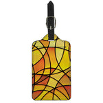Yellow Stained Glass Mosaic Print Luggage Tag