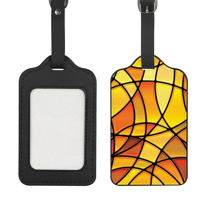 Yellow Stained Glass Mosaic Print Luggage Tag