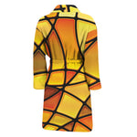 Yellow Stained Glass Mosaic Print Men's Bathrobe