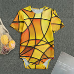 Yellow Stained Glass Mosaic Print Men's Bodysuit