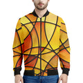 Yellow Stained Glass Mosaic Print Men's Bomber Jacket