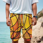 Yellow Stained Glass Mosaic Print Men's Cargo Shorts
