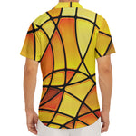 Yellow Stained Glass Mosaic Print Men's Deep V-Neck Shirt