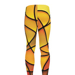 Yellow Stained Glass Mosaic Print Men's leggings