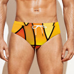 Yellow Stained Glass Mosaic Print Men's Swim Briefs
