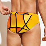 Yellow Stained Glass Mosaic Print Men's Swim Briefs