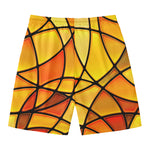 Yellow Stained Glass Mosaic Print Men's Swim Trunks