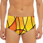 Yellow Stained Glass Mosaic Print Men's Triangle Swim Briefs