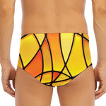 Yellow Stained Glass Mosaic Print Men's Triangle Swim Briefs