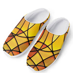 Yellow Stained Glass Mosaic Print Mesh Casual Shoes