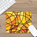 Yellow Stained Glass Mosaic Print Mouse Pad