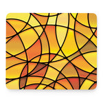 Yellow Stained Glass Mosaic Print Mouse Pad