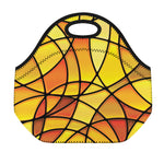 Yellow Stained Glass Mosaic Print Neoprene Lunch Bag