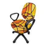 Yellow Stained Glass Mosaic Print Office Chair Cover