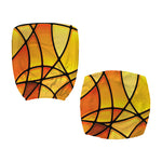 Yellow Stained Glass Mosaic Print Office Chair Cover