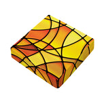 Yellow Stained Glass Mosaic Print Outdoor Seat Cushion Cover