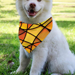 Yellow Stained Glass Mosaic Print Over The Collar Dog Bandana
