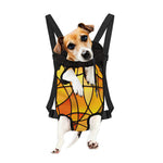 Yellow Stained Glass Mosaic Print Pet Carrier Backpack
