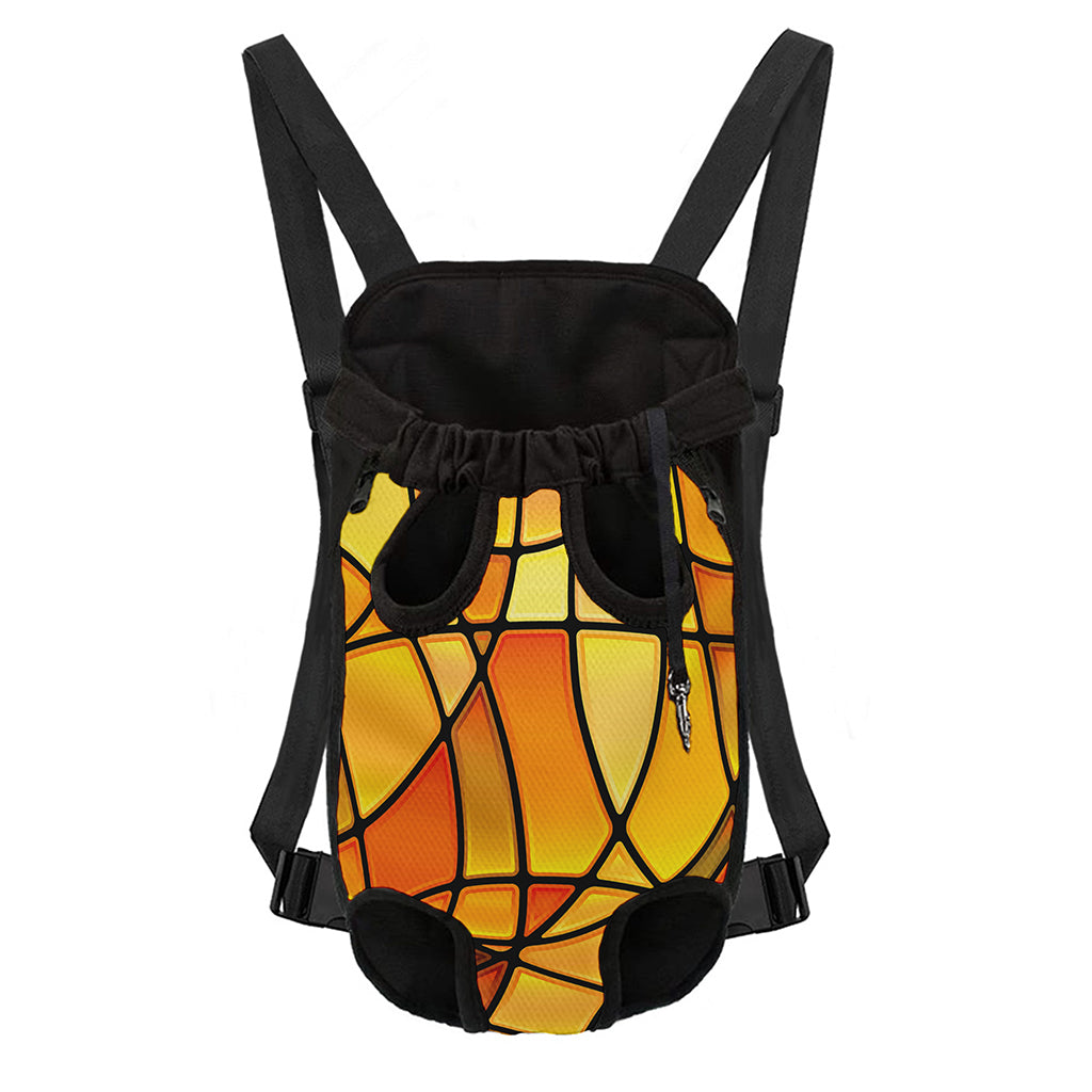 Yellow Stained Glass Mosaic Print Pet Carrier Backpack