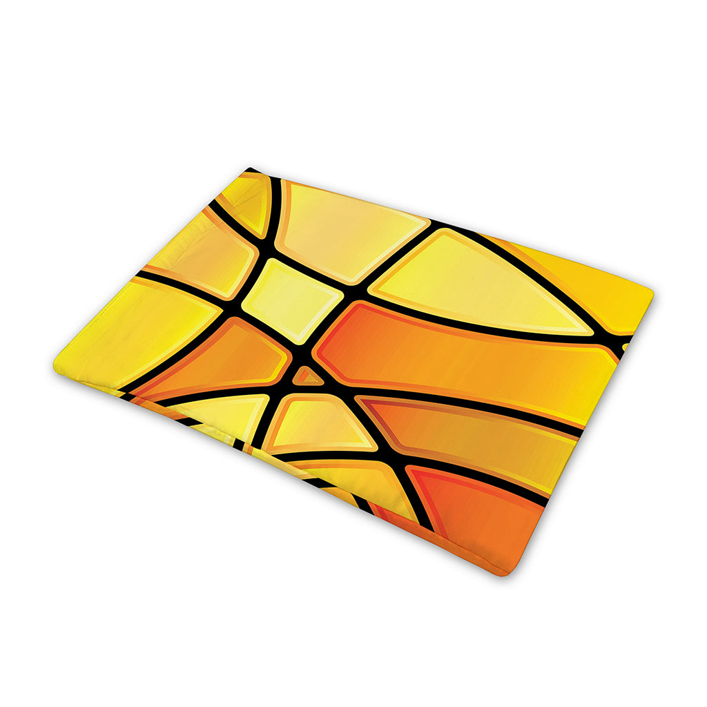 Yellow Stained Glass Mosaic Print Pet Cooling Mat Cover