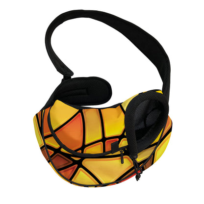 Yellow Stained Glass Mosaic Print Pet Sling Carrier