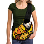 Yellow Stained Glass Mosaic Print Pet Sling Carrier