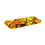Yellow Stained Glass Mosaic Print Piano Keyboard Cover