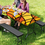 Yellow Stained Glass Mosaic Print Picnic Table Cover