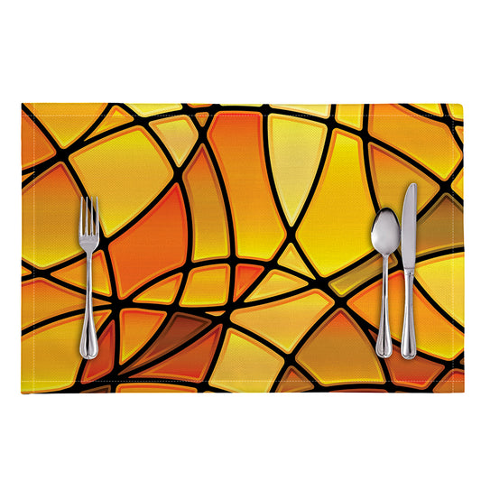 Yellow Stained Glass Mosaic Print Placemat