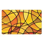 Yellow Stained Glass Mosaic Print Polyester Doormat
