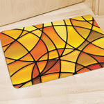 Yellow Stained Glass Mosaic Print Polyester Doormat