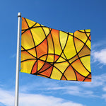Yellow Stained Glass Mosaic Print Polyester Flag
