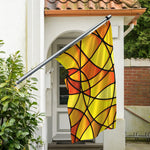 Yellow Stained Glass Mosaic Print Polyester Flag
