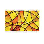Yellow Stained Glass Mosaic Print Polyester Flag