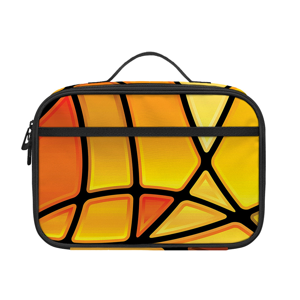 Yellow Stained Glass Mosaic Print Portable Lunch Bag