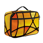 Yellow Stained Glass Mosaic Print Portable Lunch Bag