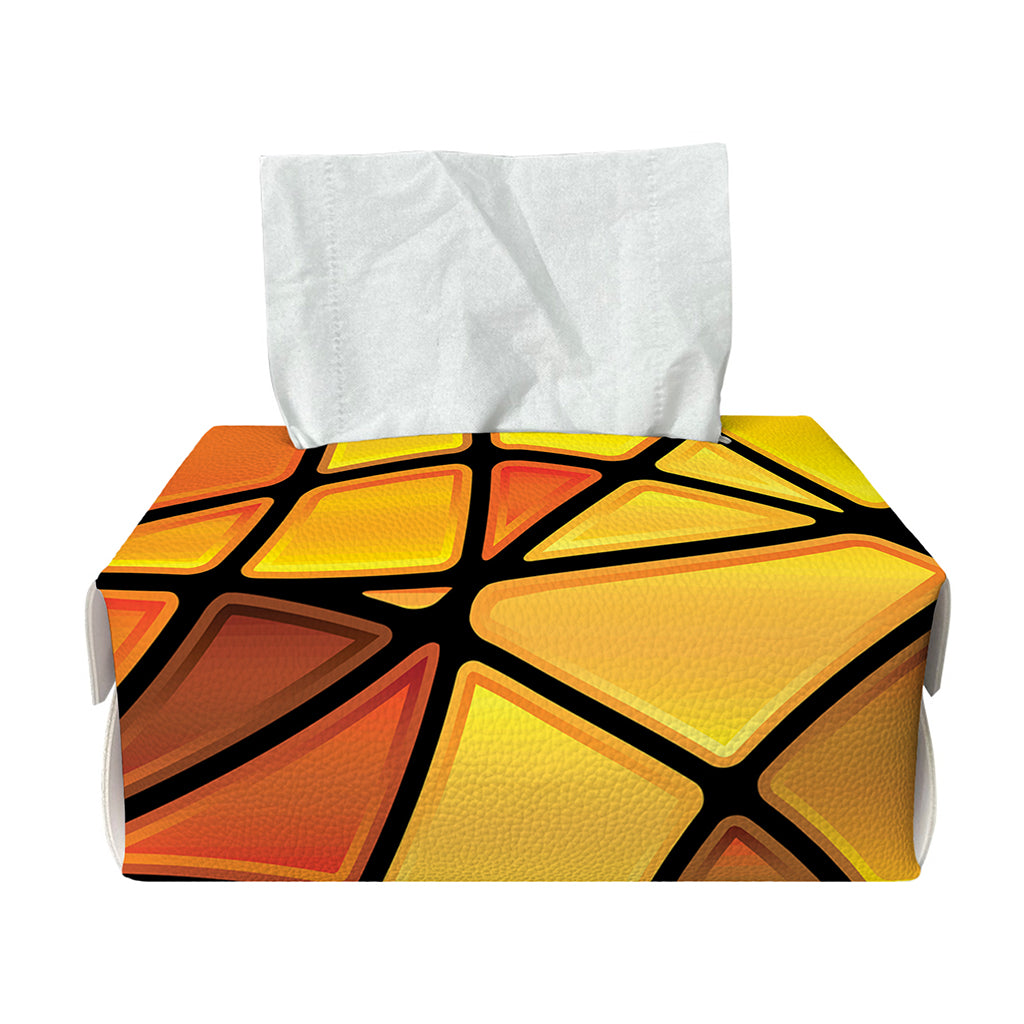Yellow Stained Glass Mosaic Print Rectangle Tissue Box Cover