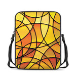 Yellow Stained Glass Mosaic Print Rectangular Crossbody Bag