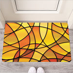 Yellow Stained Glass Mosaic Print Rubber Doormat