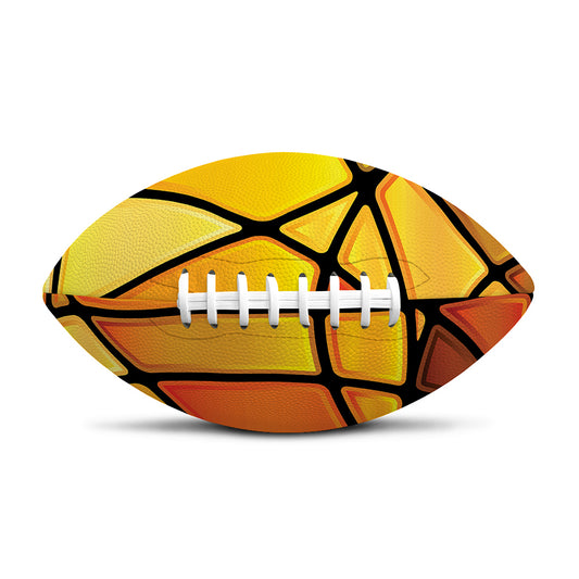 Yellow Stained Glass Mosaic Print Rugby Ball