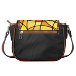 Yellow Stained Glass Mosaic Print Saddle Bag