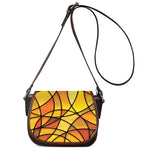 Yellow Stained Glass Mosaic Print Saddle Bag