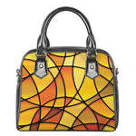 Yellow Stained Glass Mosaic Print Shoulder Handbag