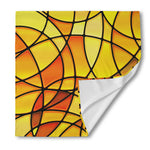 Yellow Stained Glass Mosaic Print Silk Bandana