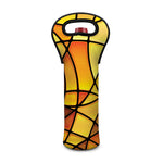 Yellow Stained Glass Mosaic Print Single Neoprene Wine Tote
