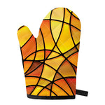 Yellow Stained Glass Mosaic Print Single Oven Mitt