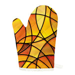 Yellow Stained Glass Mosaic Print Single Oven Mitt