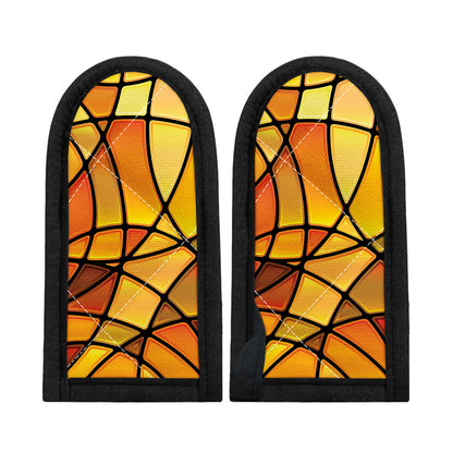Yellow Stained Glass Mosaic Print Skillet Handle Cover