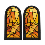 Yellow Stained Glass Mosaic Print Skillet Handle Cover