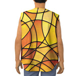 Yellow Stained Glass Mosaic Print Sleeveless Baseball Jersey